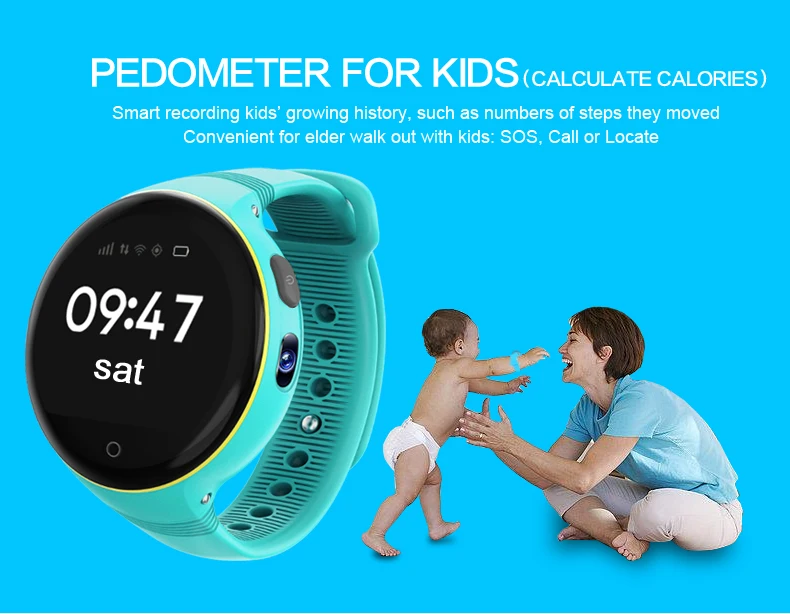 Smartch S668 Waterproof Kid Smart Watch Round Screen Wristwatch GPS SOS Remote Monitoring for kids Adults iOS Android Электроника