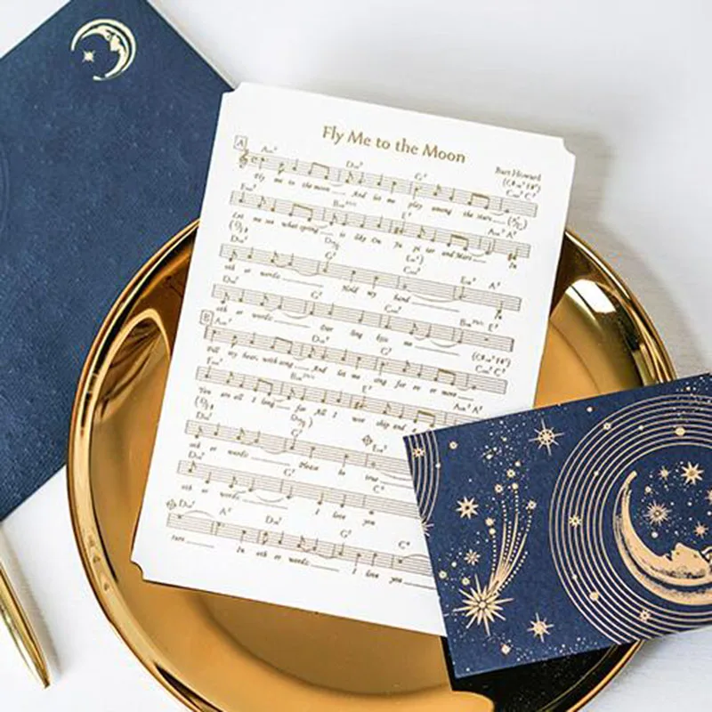 

Romantic Star Greeting Card Constellation Moon Gift Wedding Oath Card with Paper Envelopes