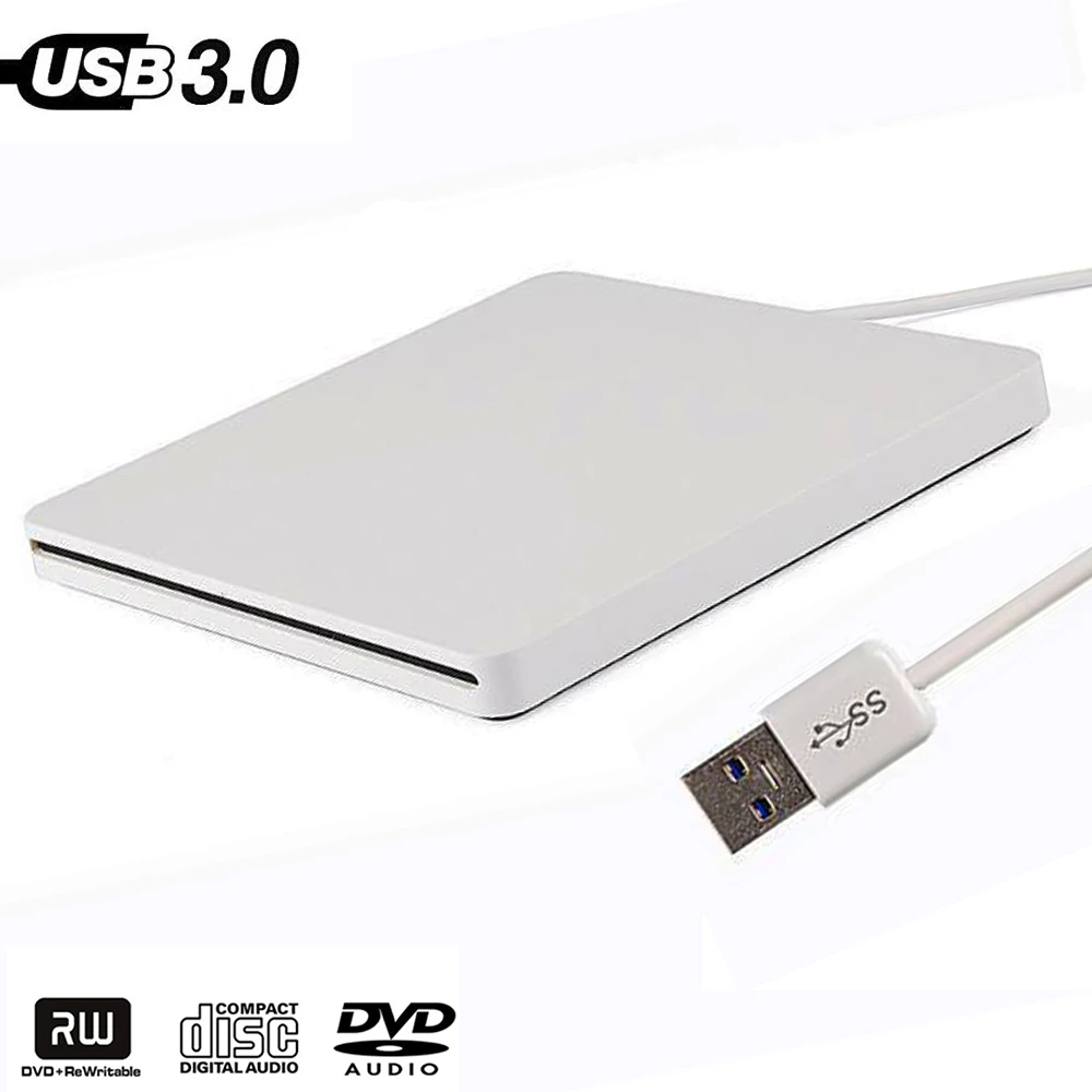 Внешний USB 3 0 высокоскоростной DL DVD RW ГОРЕЛКА для записи компакт дисков тонкий