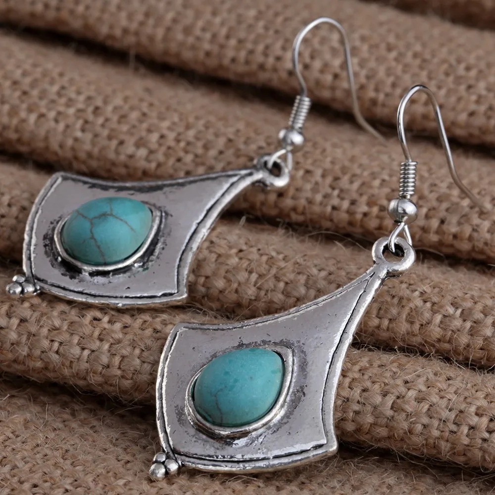 Женские Висячие сережки Howlite серебристого цвета высокого качества из мраморного