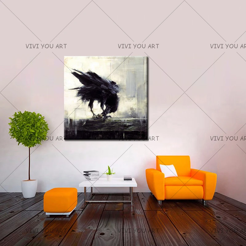 Художественная ручная роспись высокое качество современная абстрактная черная