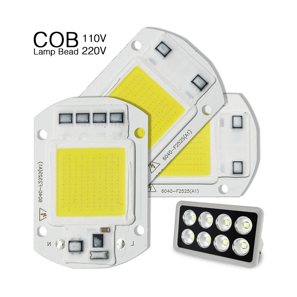 COB светодиодный чип 50 Вт 30 Вт 20 Вт 220 в 110 В умная IC без необходимости драйвер светодиодный лампочка лампа для DIY прожектор высокомощный свет бусины