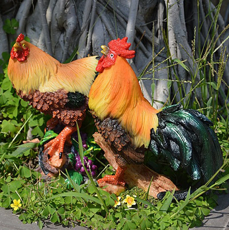 2 шт./пара декоративные куриные скульптуры из смолы|sculpture decorative|sculpture chickensculpture crafts
