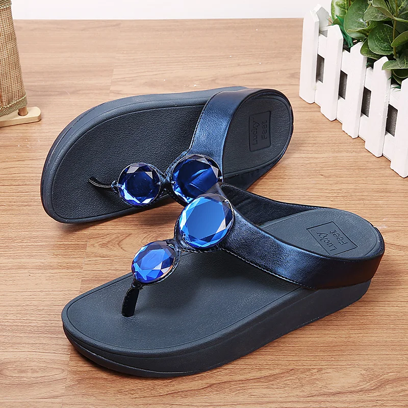 BALTROP New Style Summer Shoes Women Slippers Ladies Fashion Blue Gemstone Beach Flip Flops Sandals chinelos mulher | Обувь