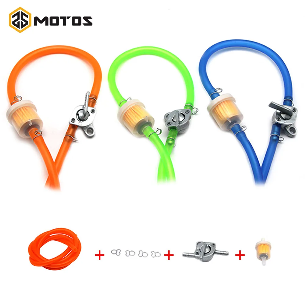 

ZS MOTOS 6mm Motorcycle Petrol Fuel Tap Valves On/Off Switch + Oil tube+Oil filter Inline Petcock Pit Dirt Bike ATV UTV Scooter