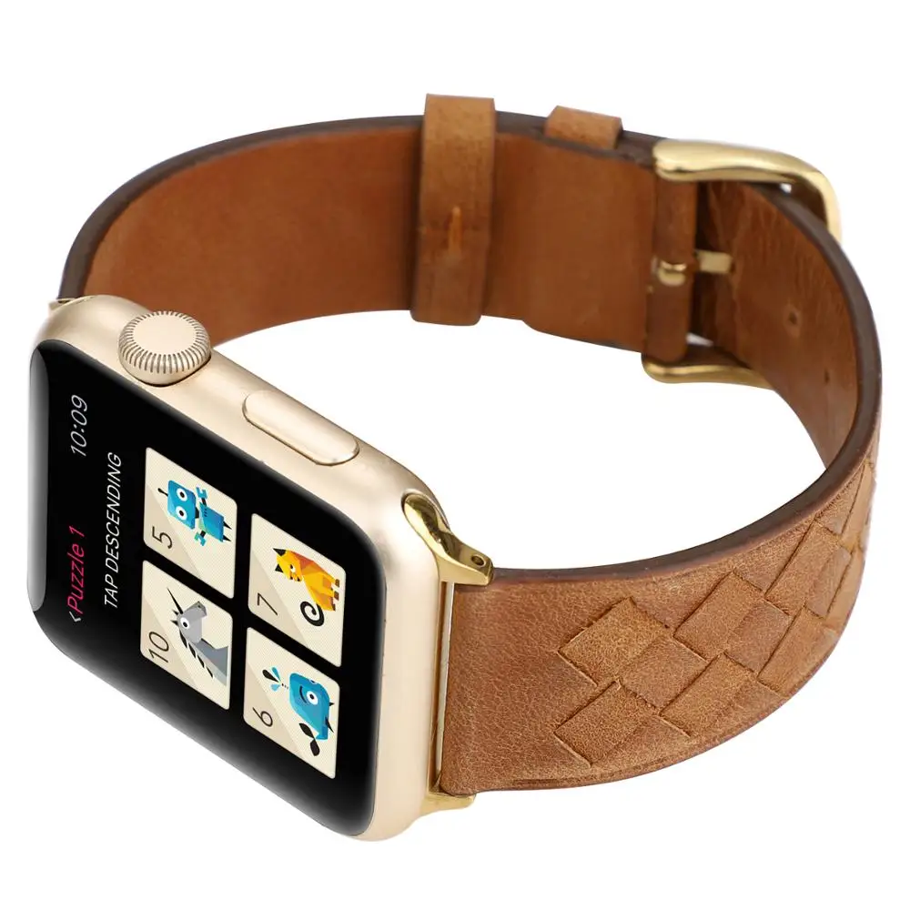 Обувь из натуральной кожи ручной ремешок для наручных часов apple watch версии 4 44/40 мм