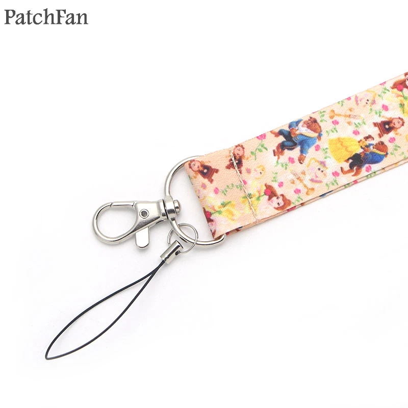 A0308 Patchfan, Красавица и чудовище, ремешок для ключей, телефонов, USB флеш-накопители, брелки, ID, имя, бирка, держатель значка