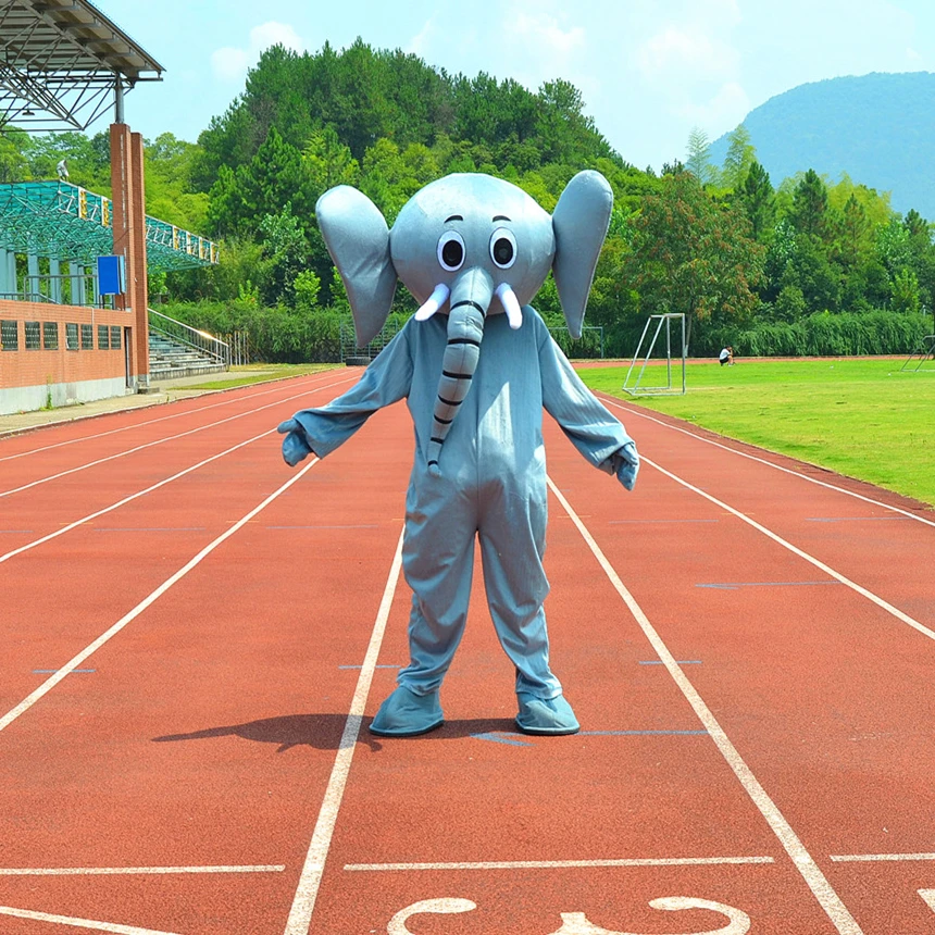 2018 Вечеринка зоопарк слон талисман костюмы Профессиональный длинный нос и