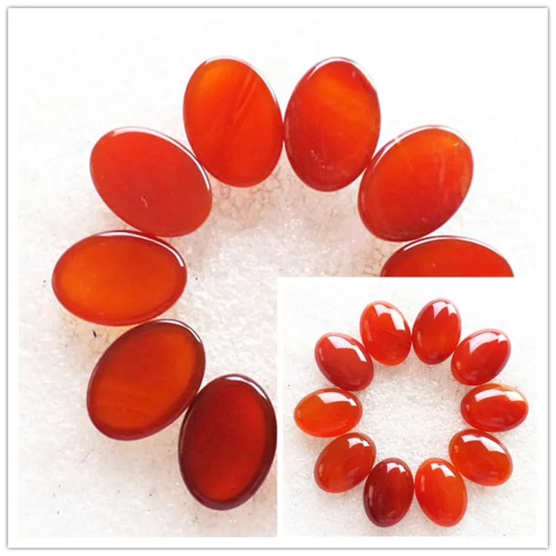 (10 шт./лот) оптовая продажа натуральных красных агатов овальный кабошон 18x13x6 мм