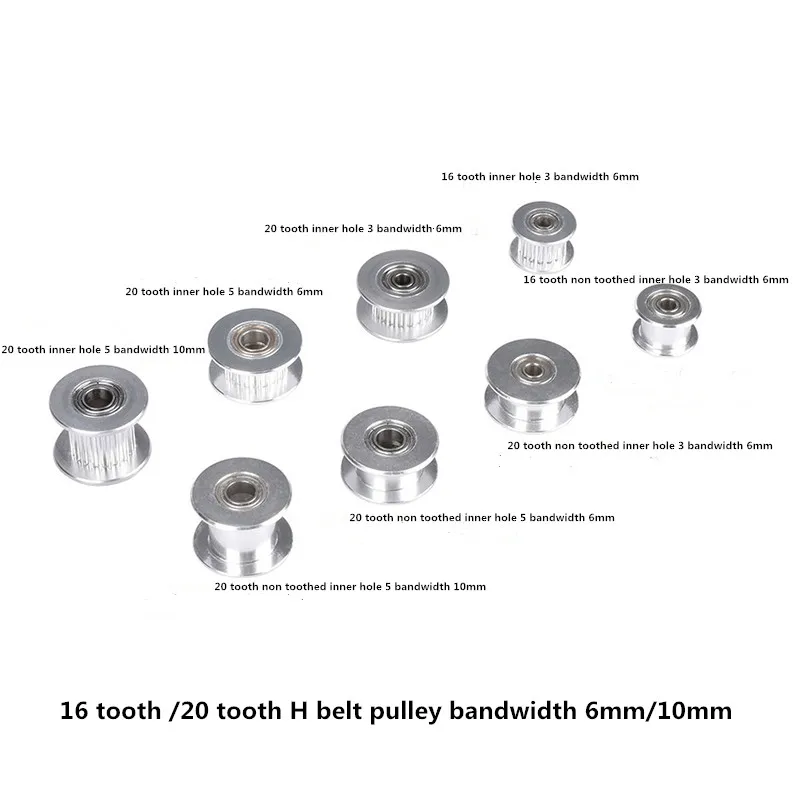

3D printer accessories 2GT16 tooth 20 teeth synchronous wheel H belt pulley idler wheel bandwidth 6MM 10MM