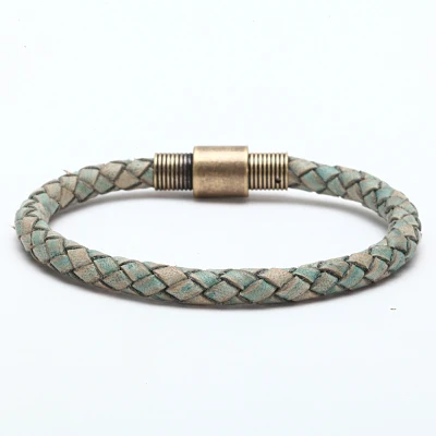 StyleC Mcllroy мужской кожаный браслет wrap Weave браслеты для мужчин homme магнитный браслет в стиле панк очаровательный браслет ювелирные изделия - Окраска металла: StyleC