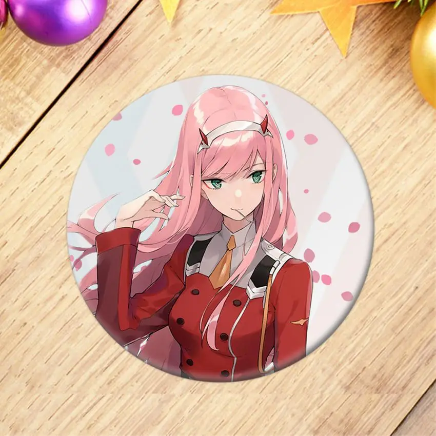 1pcs Anime DARLING in the FRANXX Cosplay Badge Cartoon Zero Two Pretty Brooch Pins Collection bags Badges for Backpacks