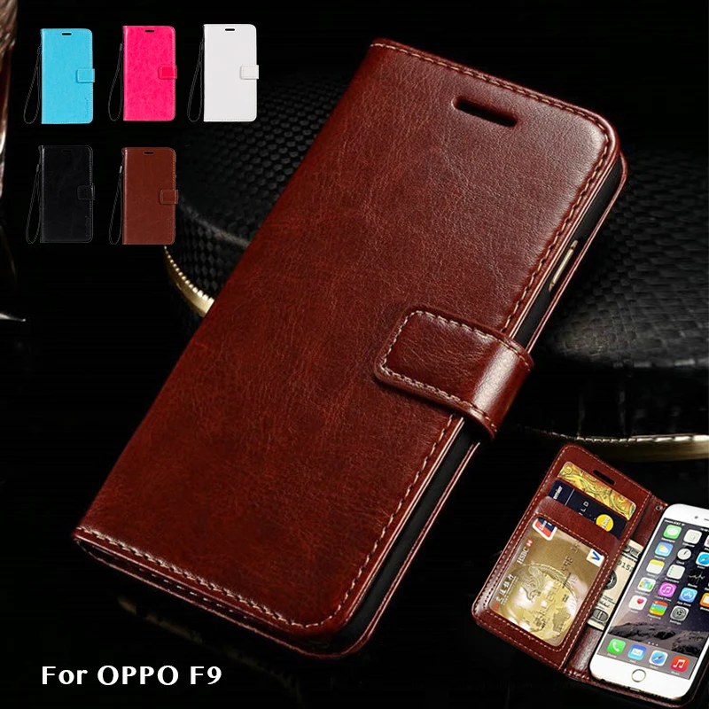 Роскошный чехол книжка для OPPO F9 из искусственной кожи с откидной крышкой