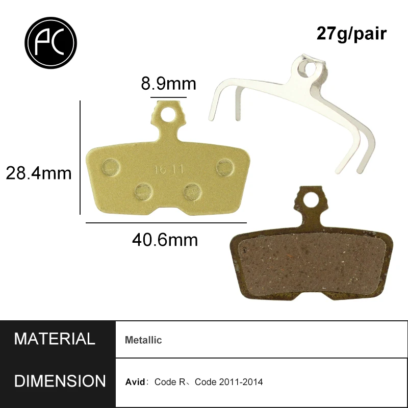 PCycling 4 пары гидравлических дисковых тормозных колодок для горного велосипеда Avid
