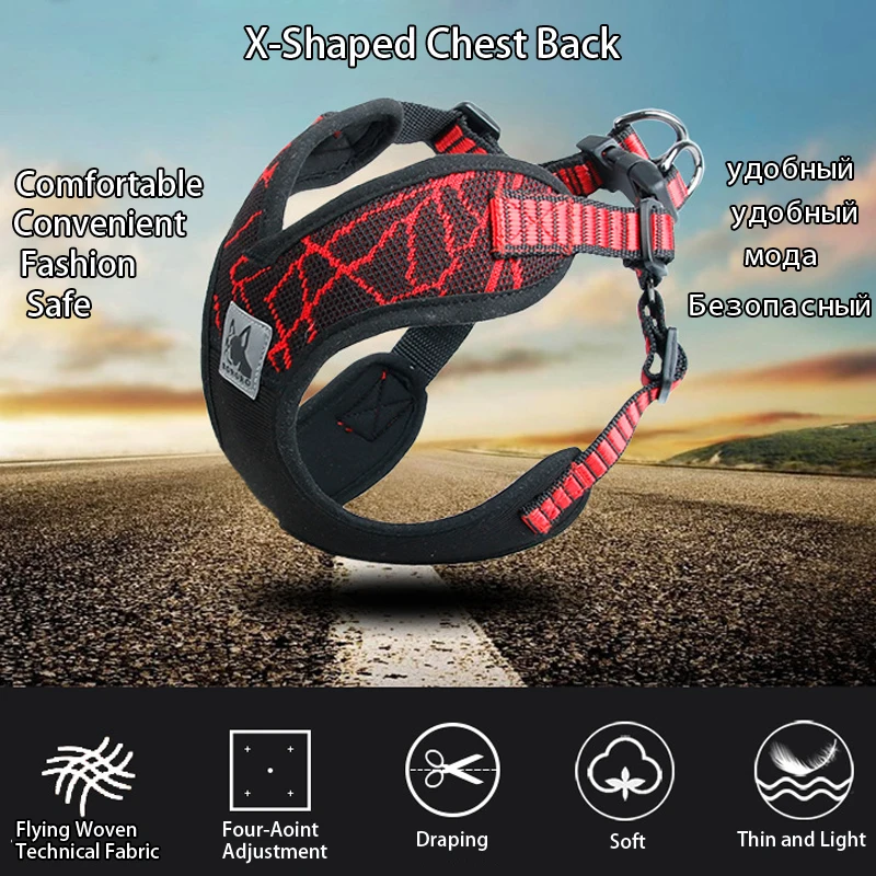 Pet No Pull Nylon Dog Harness Adjustable Reflective Soft Padded Harnesses Vest For Training Walking Small Medium | Дом и сад