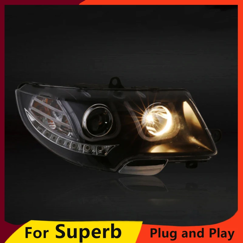 KOWELL стайлинга автомобилей для Skoda Superb фары 2009-2013 превосходная светодиодный фары DRL Объектив Двойной Луч H7 спрятал bi Xenon объектива