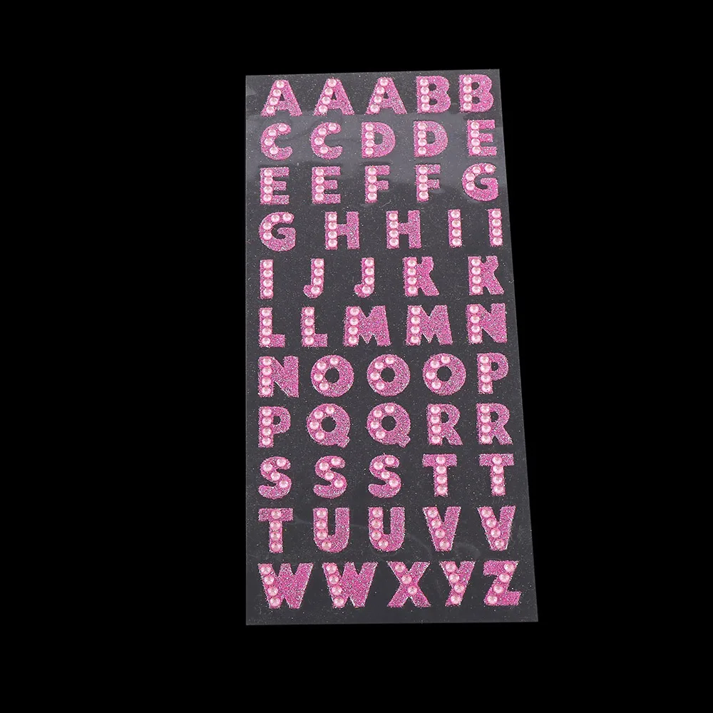 55 шт./лист, сделай сам, A-Z, слова, алфавит, буквы, наклейки, блестящие Кристальные стразы, самоклеющиеся, для дома, скрапбукинг, буквы, стикеры s