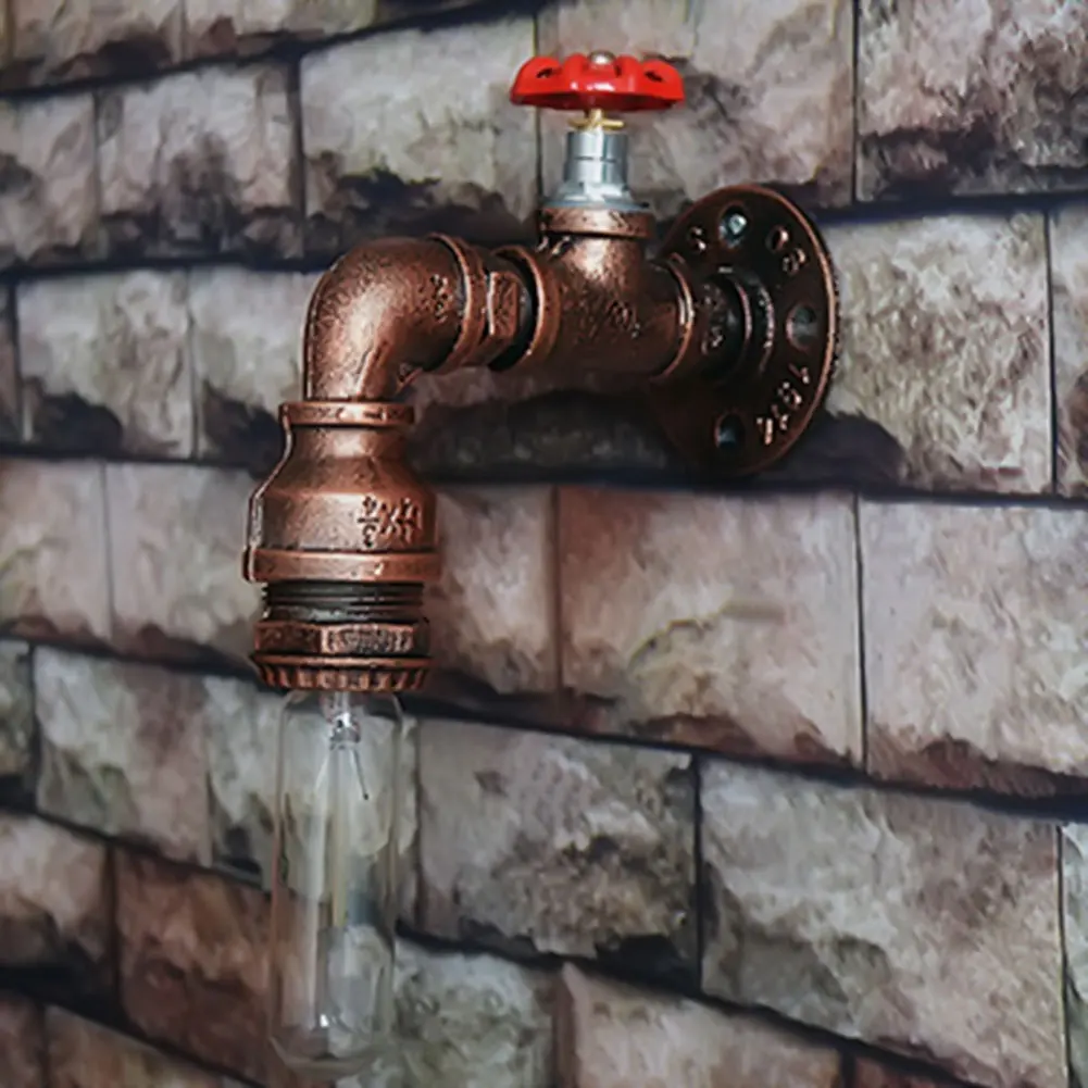 Винтажный Железный Американский настенный светильник с одним краном лампа для