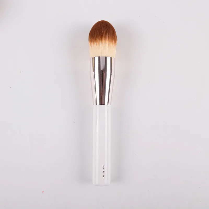 The foundation brush Белая большая кисть для пудры гладкая прецизионная безупречная основа кисти для нанесения жидких косметических средств мягкая и плотная щетина косметический макияж инструмент для красоты - Handle Color: The foundation brush