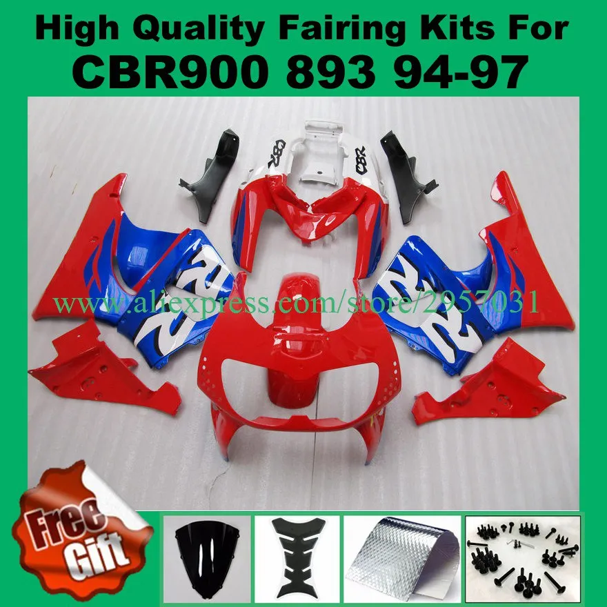 

Free screws+gifts Red Blue s2354 fairings for Honda CBR900RR 893 92 93 94 95 bodywork fairing kit CBR 893RR 1992 1993 1994 1995