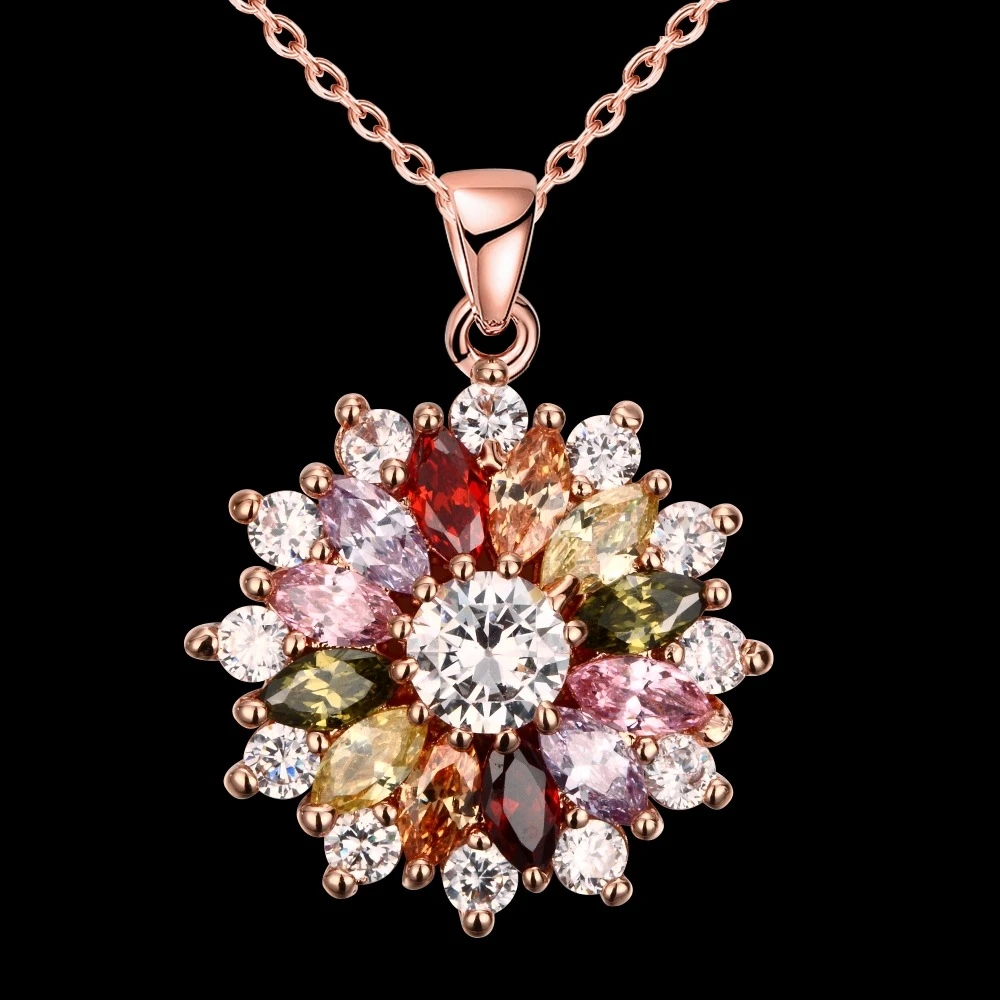 Новинка, роскошная брендовая Модная бижутерия, кристалл от Swarovski, Мона Лиза, цветная циркониевая подвеска, круглый цветок, луна, круглое ожерелье