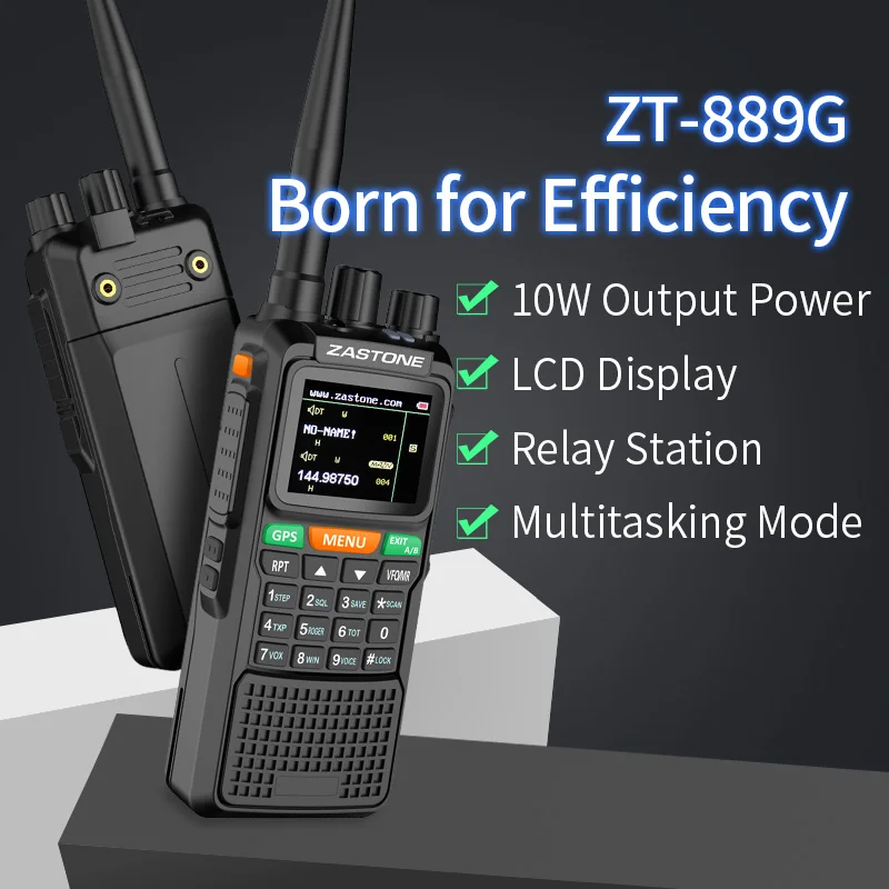 1 шт. Zastone ZT 889G 10 Вт рация Радио vhf uhf 999 каналов GPS местоположение PMR446 ham радио|Рации| |