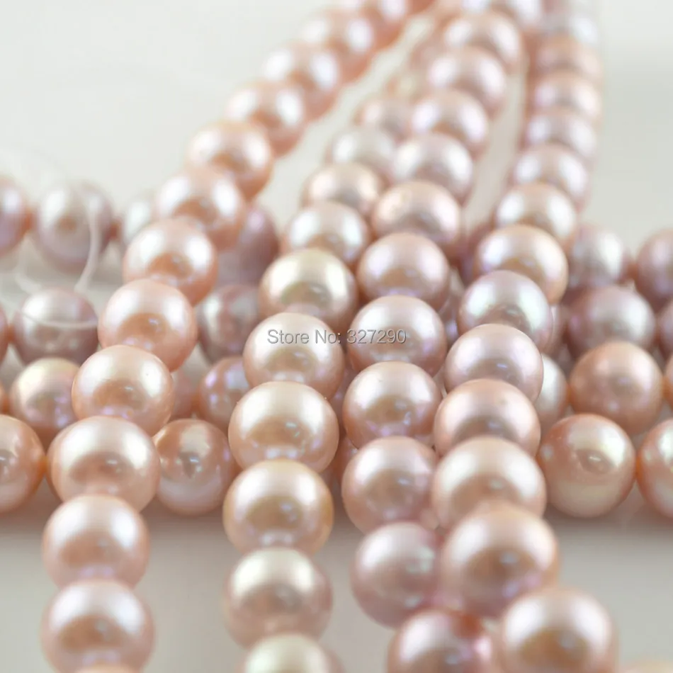 

Grade AAA 9~10mm Nearround Natural Fresh Water Pearls Beads High End Jewelry Making Materials 2pc/lot