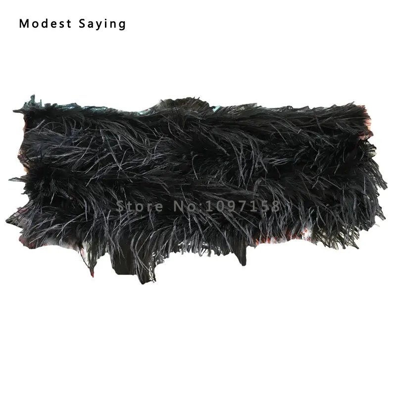 Настоящие элегантные черные пальто из страусиных перьев свадебное меховое