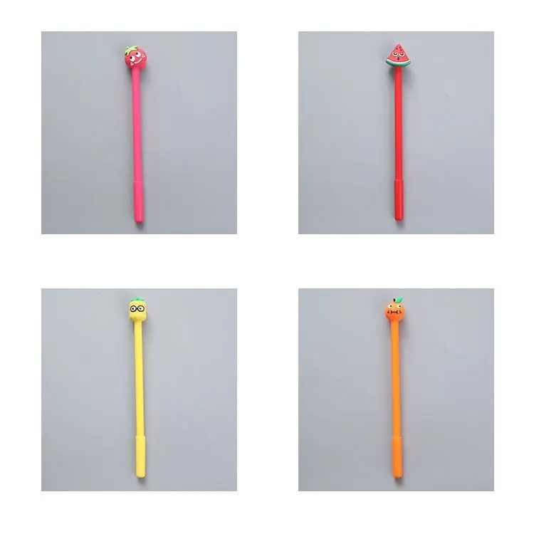 

40pcs kawaii gel ink pen cute stationery fruit watermelon pens for school office writing supplies students penne kids gift