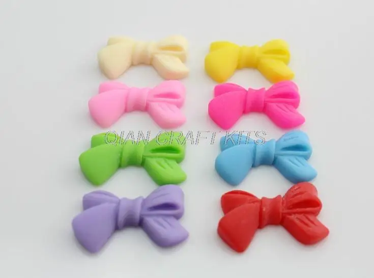 

120pcs lovely Mixed matte finish Resin Bow Cabochons (24mm) Cell phone decor, hair pin, rings DIY
