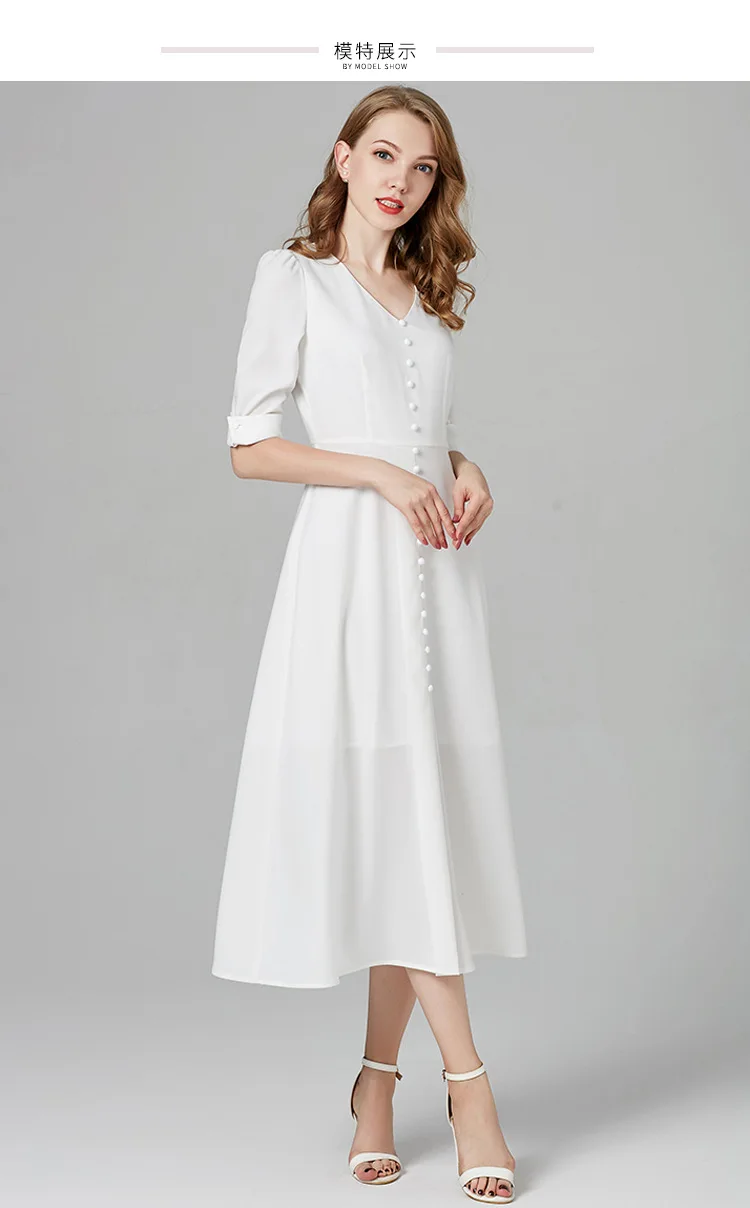 Новое Женское офисное белое летнее платье средней длины Vestidos Verano Bohe рубашка повседневное пляжное праздничное платье Kleider Damen K6031