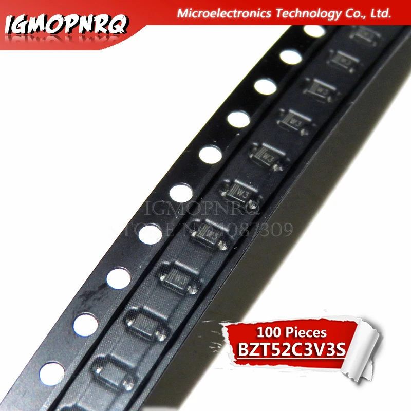 100 шт. Диод Зенера BZT52C3V3 BZT52C SOD 323/123 W3|Диоды| |