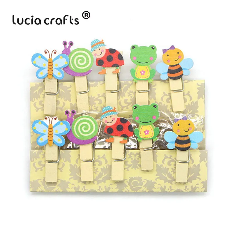 Lucia crafts 1 упаковка 3,5*2 см Мультфильм деревянный зажим пеньковая веревка фото бумага ремесло для альбома домашний декор DIY офисные принадлежности E1202 - Цвет: Style 1
