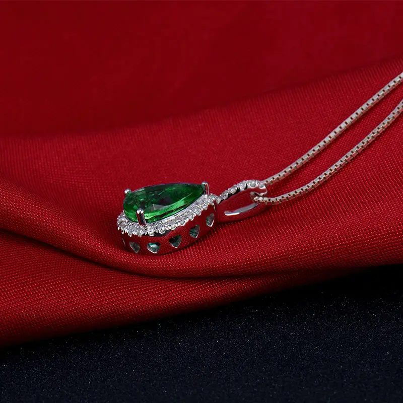Женское колье с подвеской в виде жемчуга из белого золота 18 карат|emerald diamond
