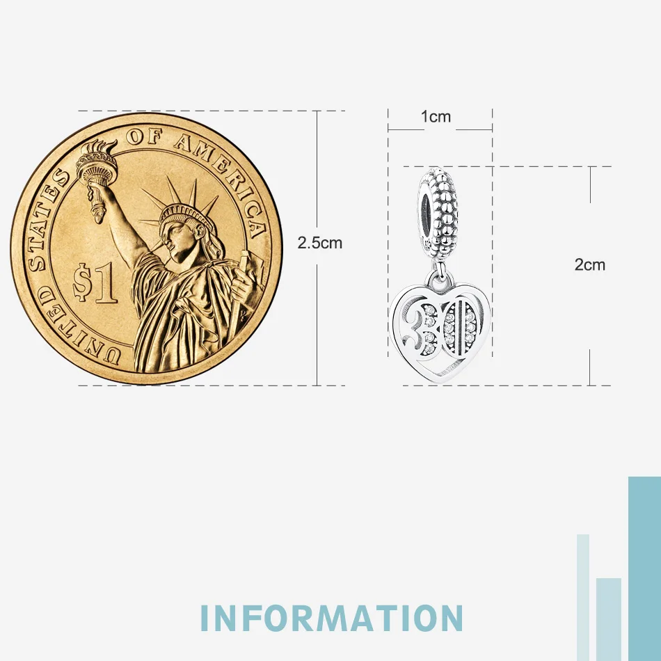 Женский кулон в виде сердца из серебра 100% пробы|Бусины| |