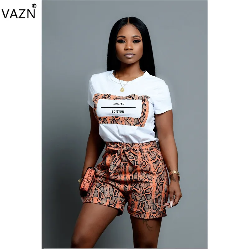 Женский Повседневный комплект VAZN белая футболка с принтом 4 цвета повседневный