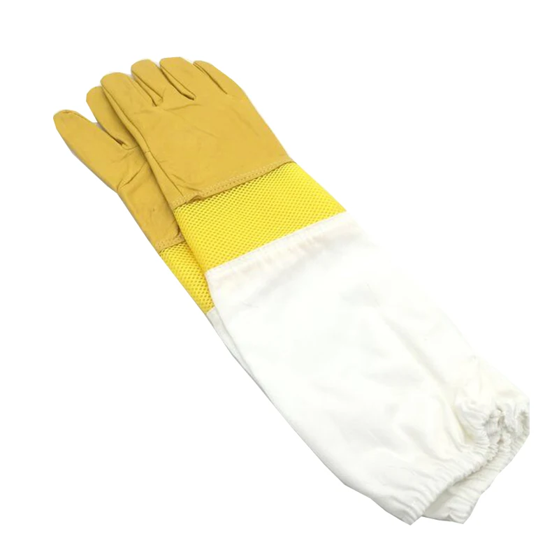 Anti Bee Gloves Пара защитных перчаток для пчеловодства козья пчелиная Кожа Вентилируемые с длинными рукавами оборудование для пчеловодства и инструменты - Цвет: Anti Bee Gloves