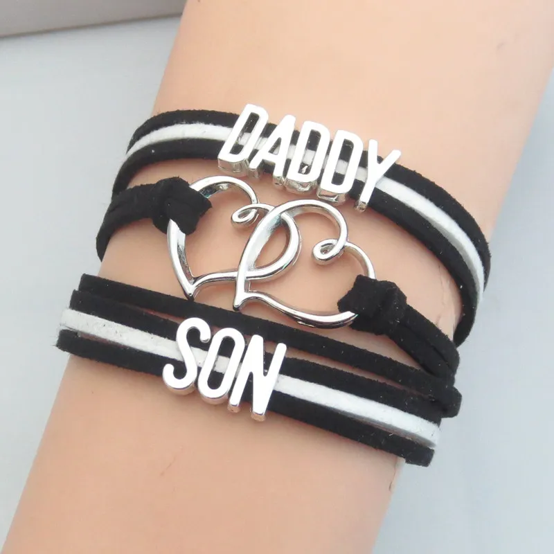 Надпись love son сердце браслет Модный папа надпись подарочным браслетом для