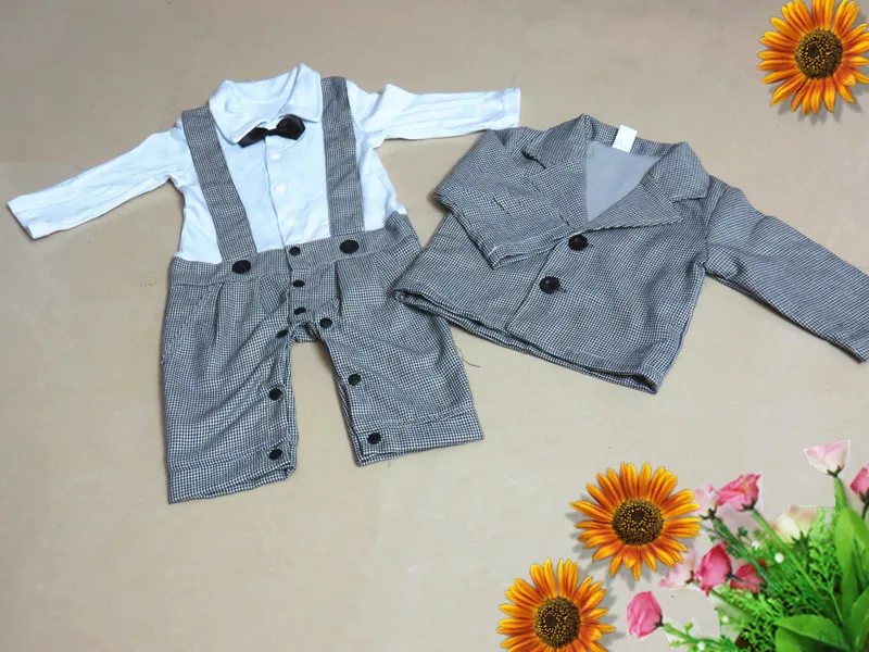 babzapleume 2PCS/3-24M/spring autumn newborn baby boys clothes gentleman suits 1st birthday outfits infant clothing sets BC1382 |
