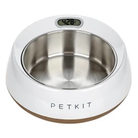 hobbylane 450ml intelligent stainless steel food weighting feeding water bowl for pet dogs cats feed control machine