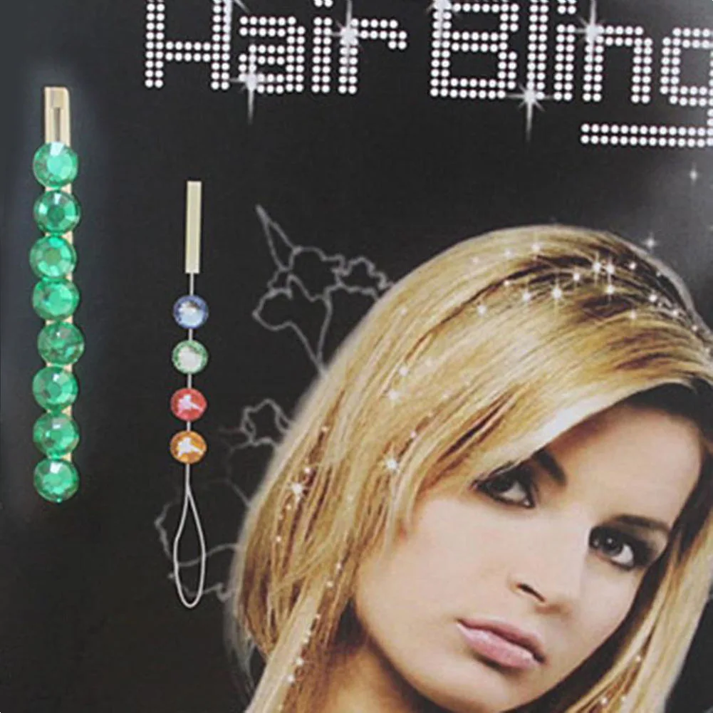 Новая мода женщин алмаз 8 кристаллов клип вихревой спираль Bling заколка для волос - Цвет: Зеленый