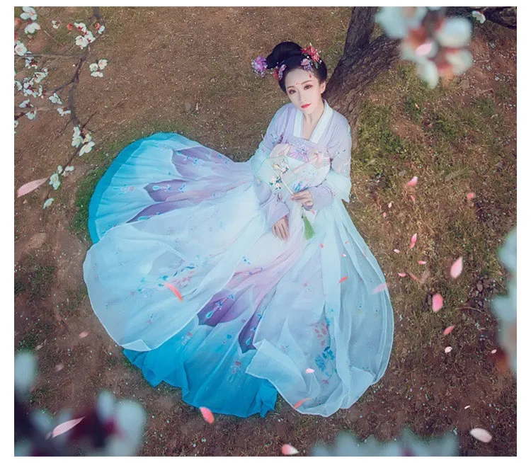 Новое поступление Hanfu Женский танцевальный костюм для сцены одежда для певцов Восточное представление одежда династии Хань фестиваль наряд DC1799