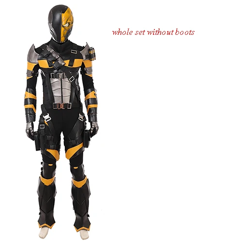 DC супер злодей Deathstroke Косплей Костюм мужской полный комплект Slade Joseph Wilson Косплей Костюм Костюмы на Хэллоуин для мужчин - Цвет: whole without boots