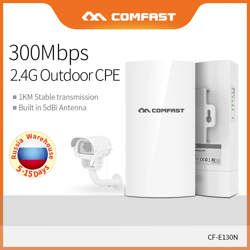 

COMFAST 300Mbps Outdoor Mini Wireless AP Bridge 2.4Ghz 1KM Long Range Access Point 5dBi WI-FI Antenna Nanostation CPE CF-E130N