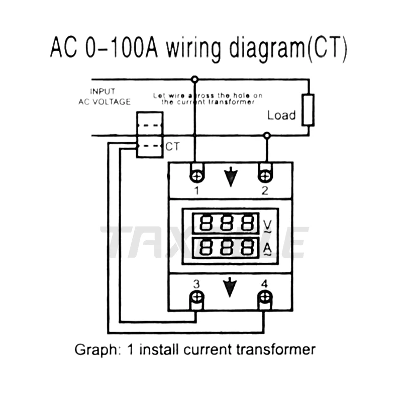 Din-рейка AC 160-275V 0-100A 60A Вольтметр Амперметр светодиодный дисплей Панель Напряжение измеритель тока с трансформатором