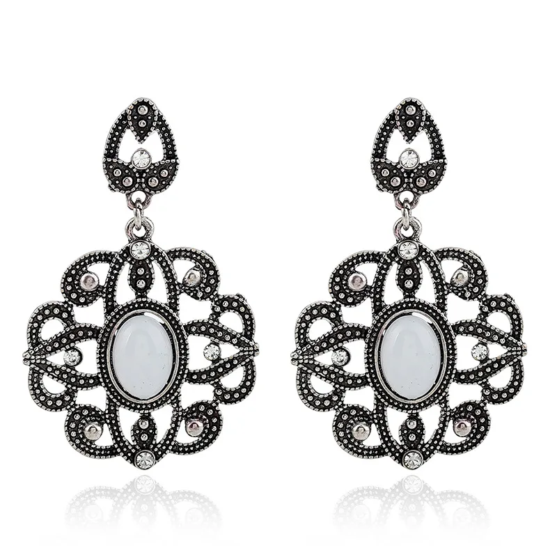 Новые Приходят Старинные Серьги Для Женщин Белый Опал Цветы Партия Подарок