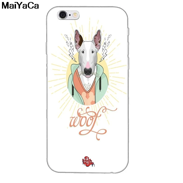 MaiYaCa щенков Бультерьера для iPhone 4S SE 5C 5S 5 6 6S 7 8 Plus X XR XS MAX прозрачные чехлы для телефона мягкие чехлы из ТПУ - Цвет: Зеленый
