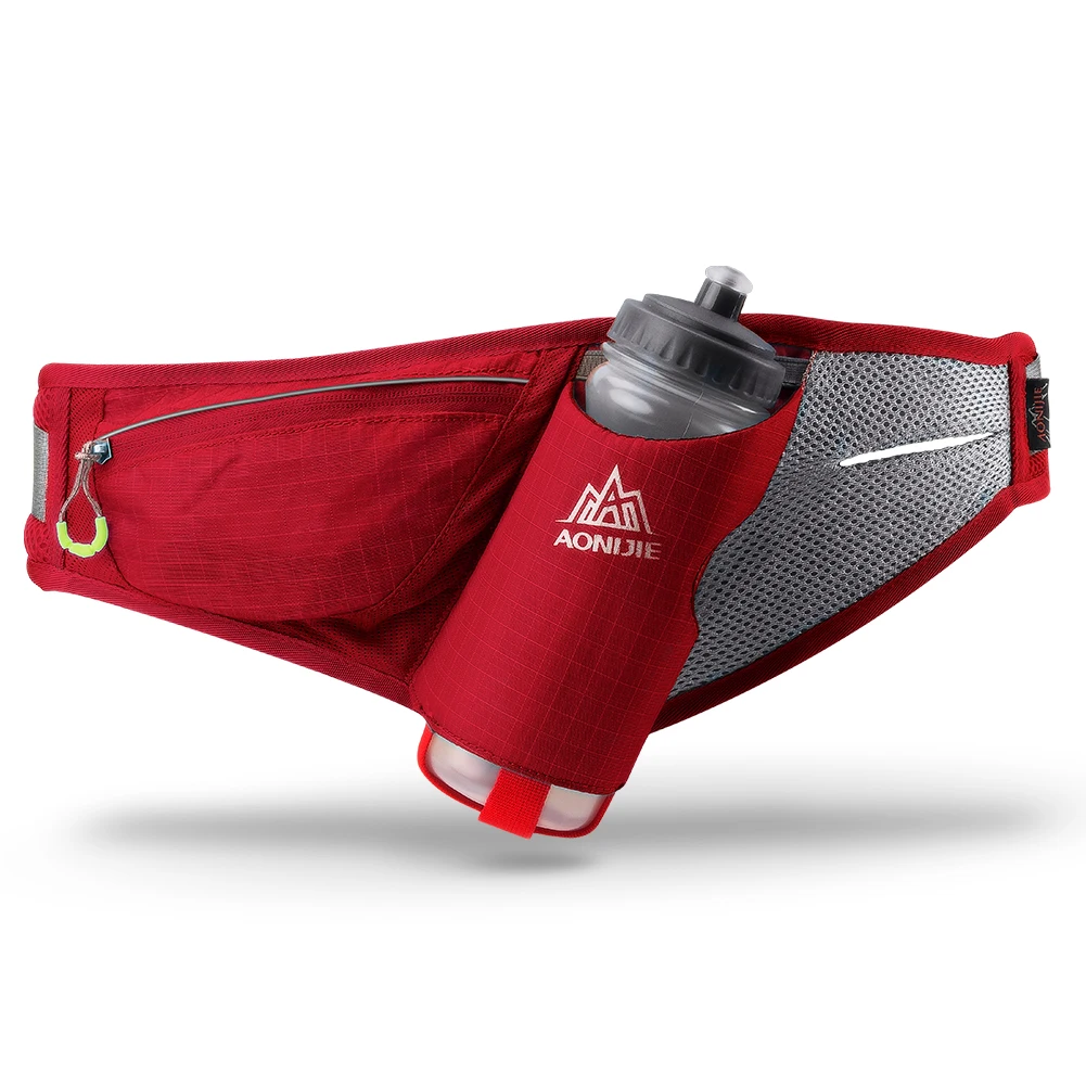 Red With Bottle AONIJIE E849 пояс для бега гидратация поясная сумка для марафона Бег Велоспорт сумка поясная сумка держатель телефона для 600 мл бутылка для воды - Цвет: Red With Bottle