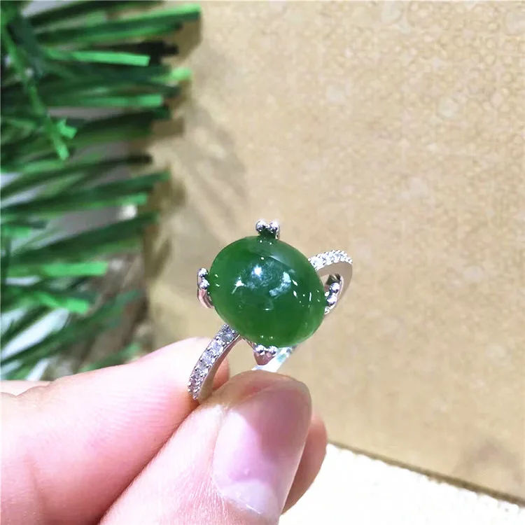 

KJJEAXCMY fine jewelry 925 Pure silver inlay natural jasper gemstone female type ring plant plum flower decorative goddess