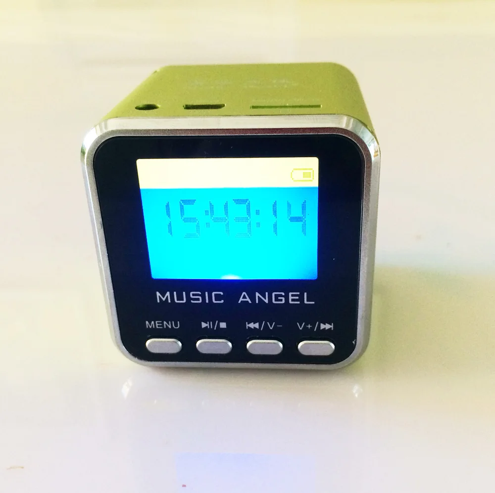 Музыка Ангел JH-MD08D ЖК-дисплей цифровые колонки Поддержка MicroSD/TF карты/линейный mp3-плеер мини FM радио часы будильник